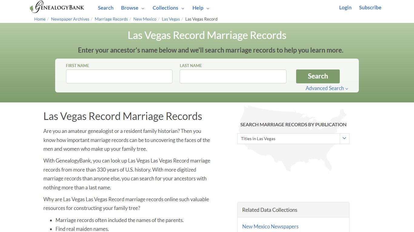 Las Vegas Record Marriage Records Online Search - NewsBank